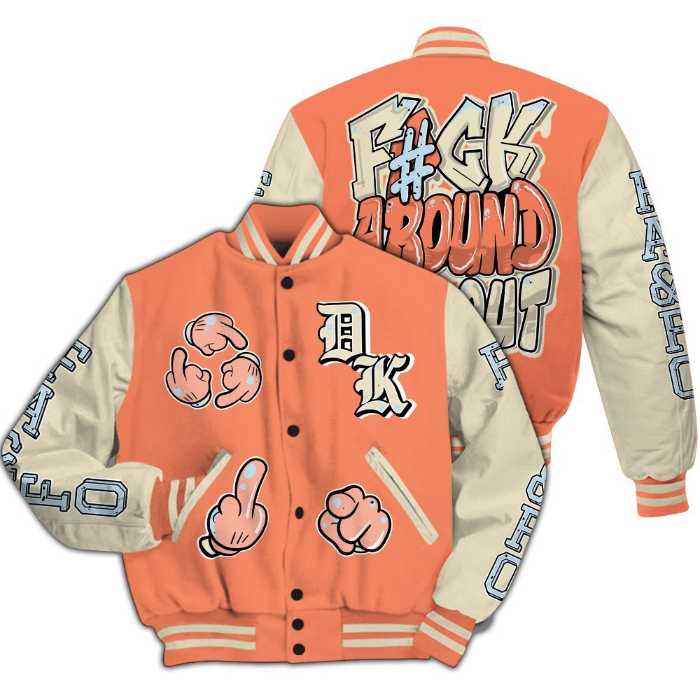 Varsity Jacket To Match DJ Khaled Crimson Bliss 5s - F Around Find Out Graphic All Over Print