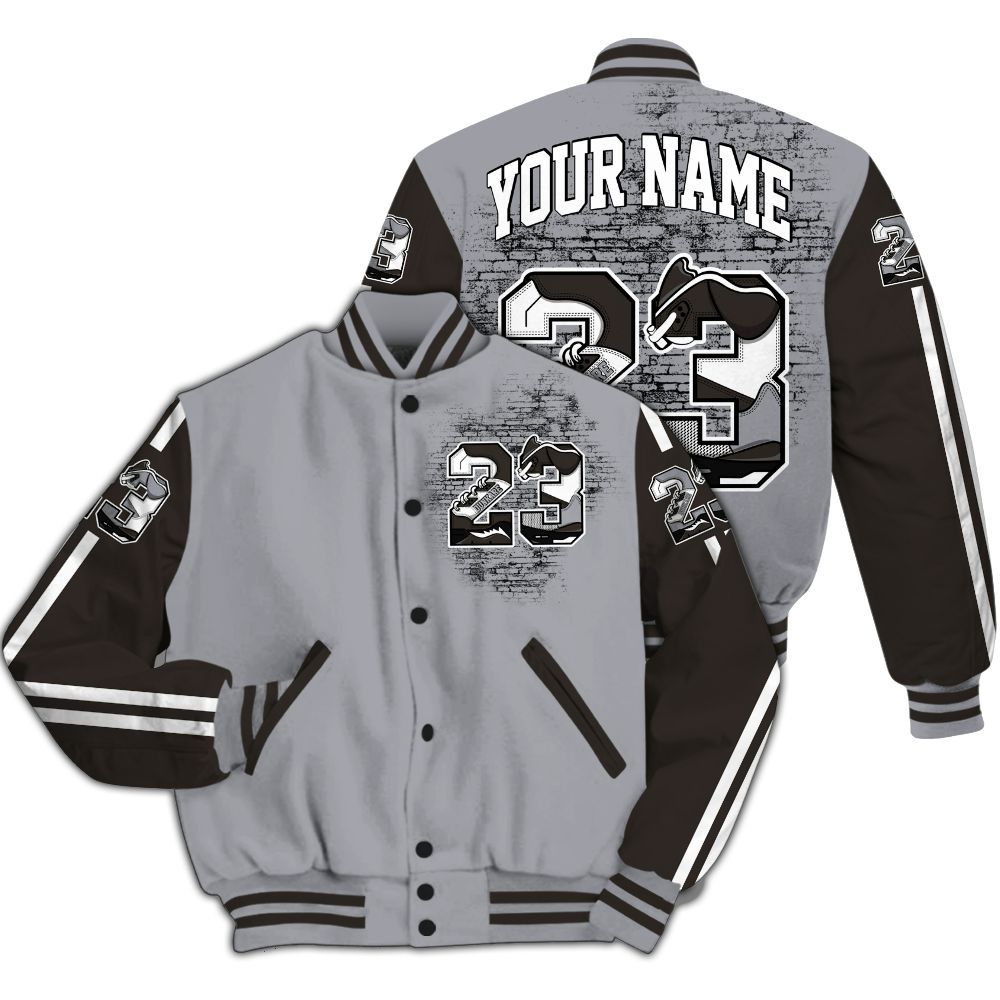 Varsity Jacket To Match Baroque Brown 12s - Custom Name Number 23 5s All Over Print