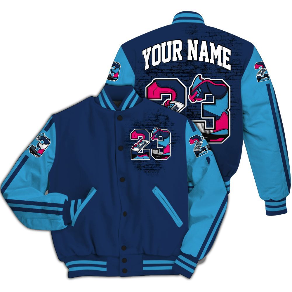 Varsity Jacket To Match Air Max 180 University Blue - Custom Name Number 23 5s All Over Print