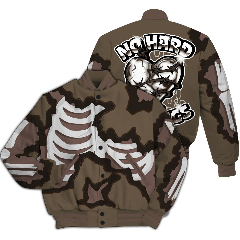 Varsity Jacket To Match AMM Dark Mocha 4s - Hard Feeling Graphic Heart Break All Over Print