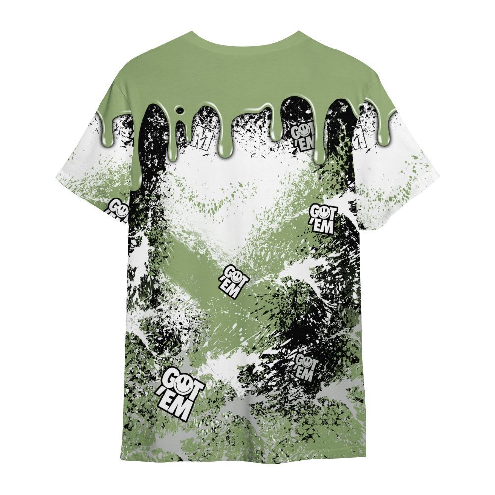 Shirt To Match Oil Green 4s - Dripping 23 Drip All Over Print