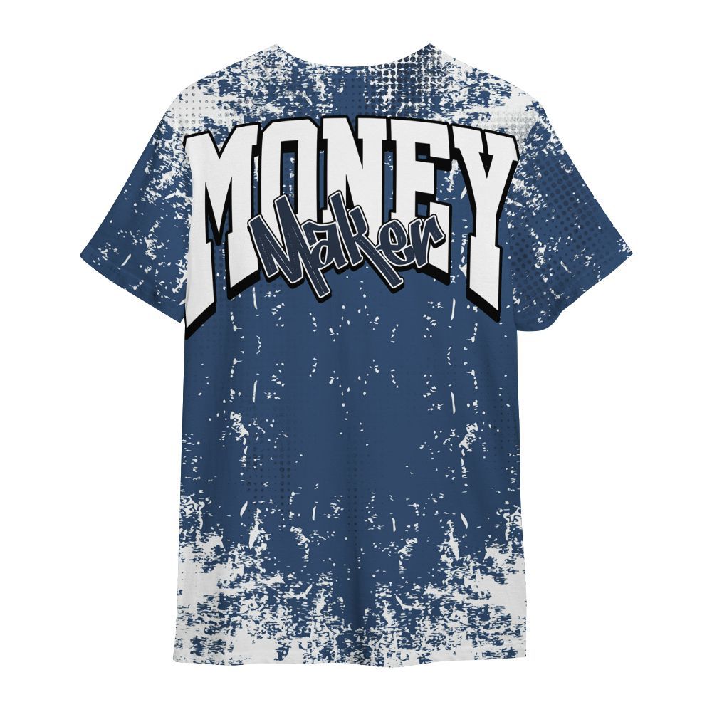 Shirt To Match Midnight Navy 4s - Move In Silence Money Street Retro All Over Print