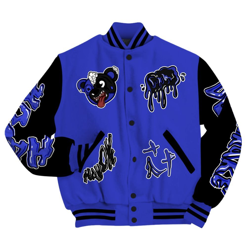 Varsity Jacket To Match Retro Black Concord 12s - Havok Bear All Over Print