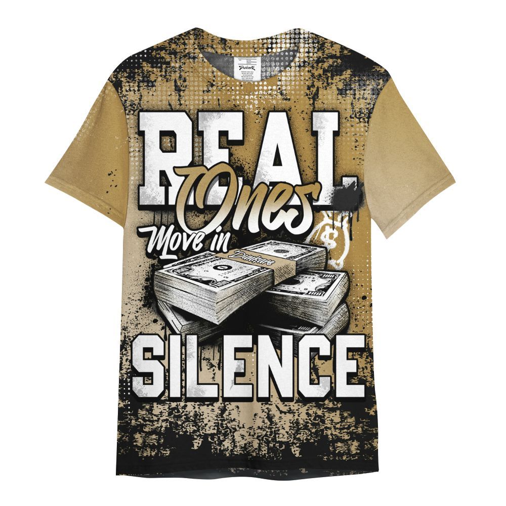 Shirt To Match Max 96 Low Black White Gold - Move In Silence Money Street Retro All Over Print