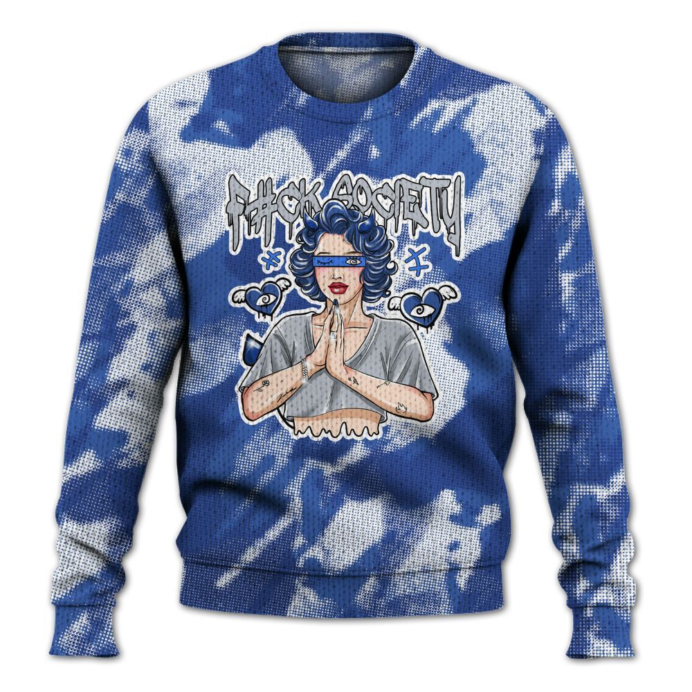 Knitted Sweater To Match Air Foamposite One Royal - F#ck Xociety Halftone