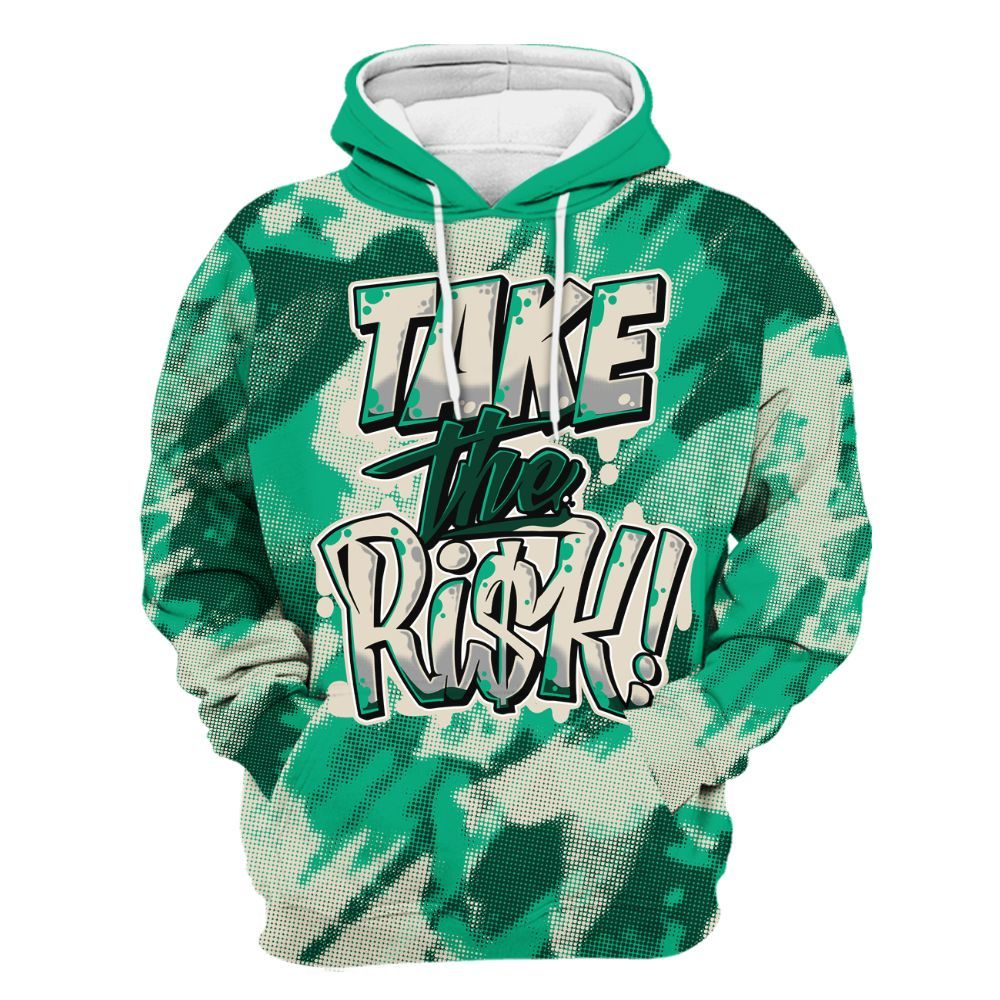 Hoodie To Match Oxidized Green 4s - Take Risks Abstract All Over Print