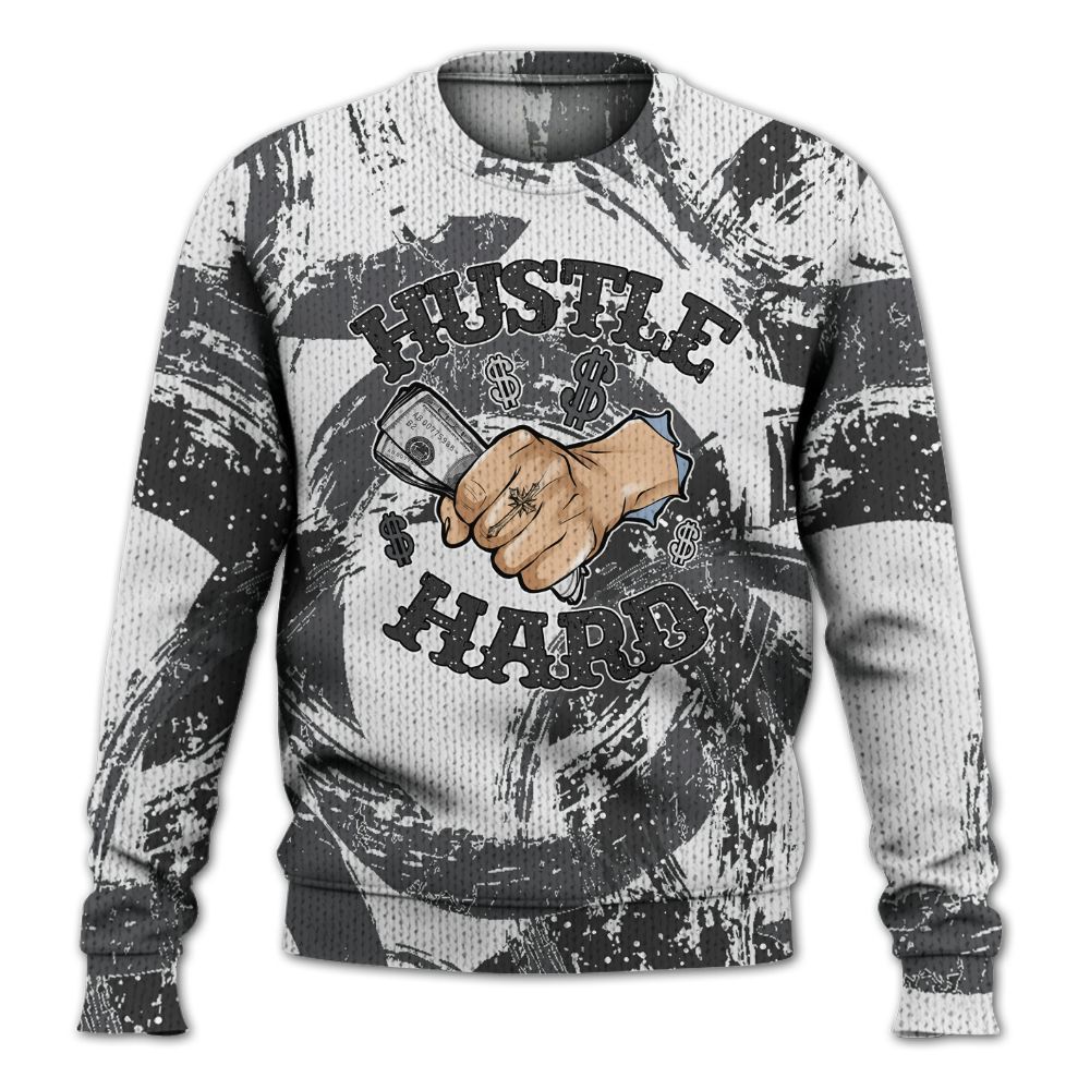 Knitted Sweater To Match Reverse Black White 6s - Hustles Hard! Splash
