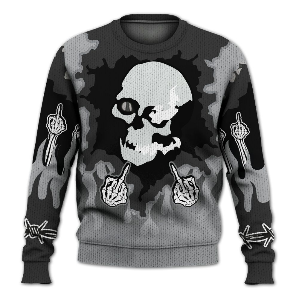 Knitted Sweater To Match Black Cement 3s - F Around Find Out Graphic Trapped