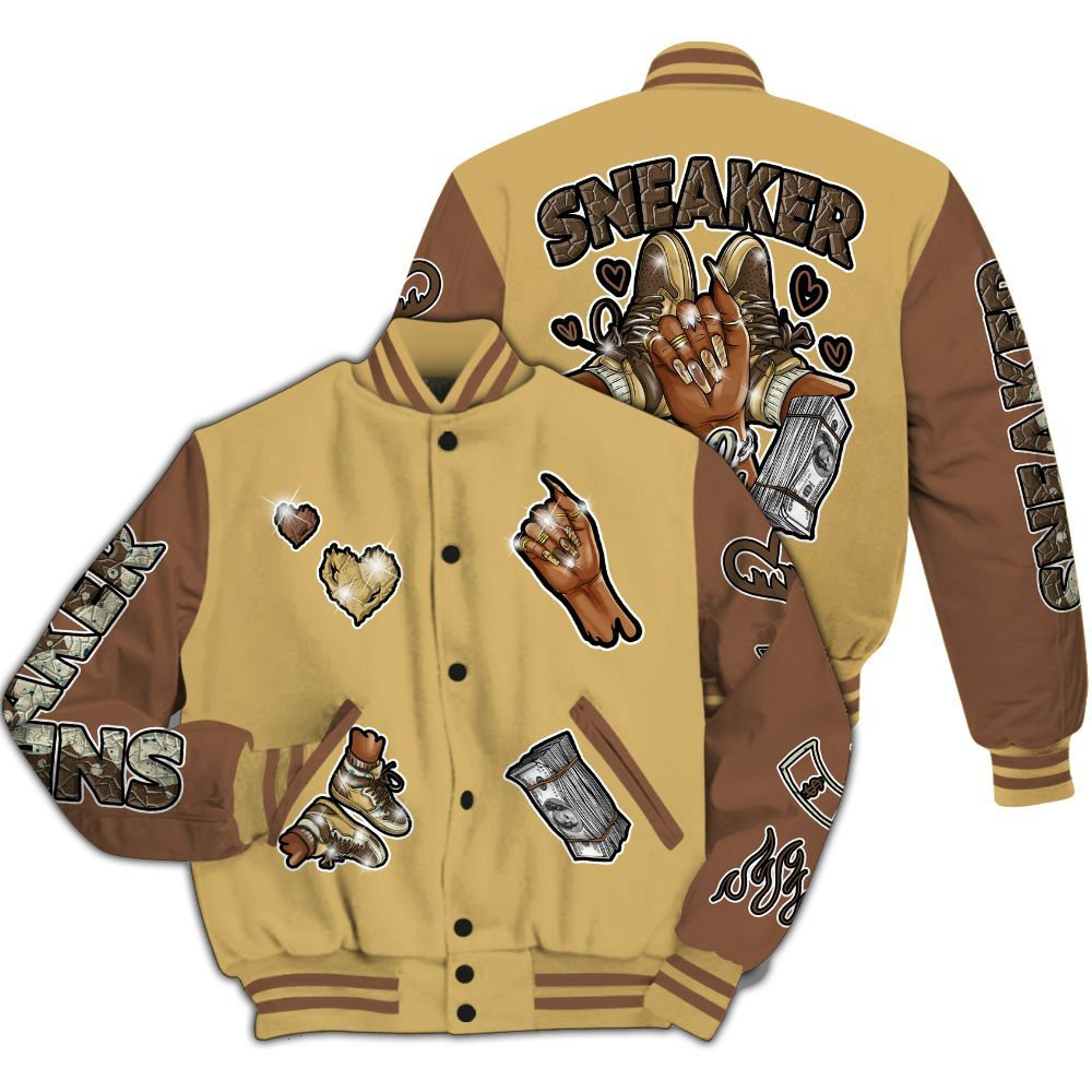 Varsity Jacket To Match Retro Cacao Wow 4s - Sneakerz Girlz All Over Print