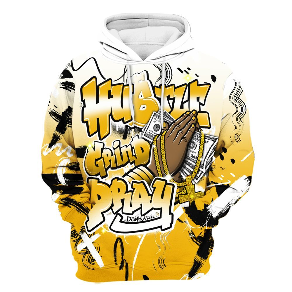 Hoodie To Match Del Sol 13s - Money Hustle Grind Pray All Over Print