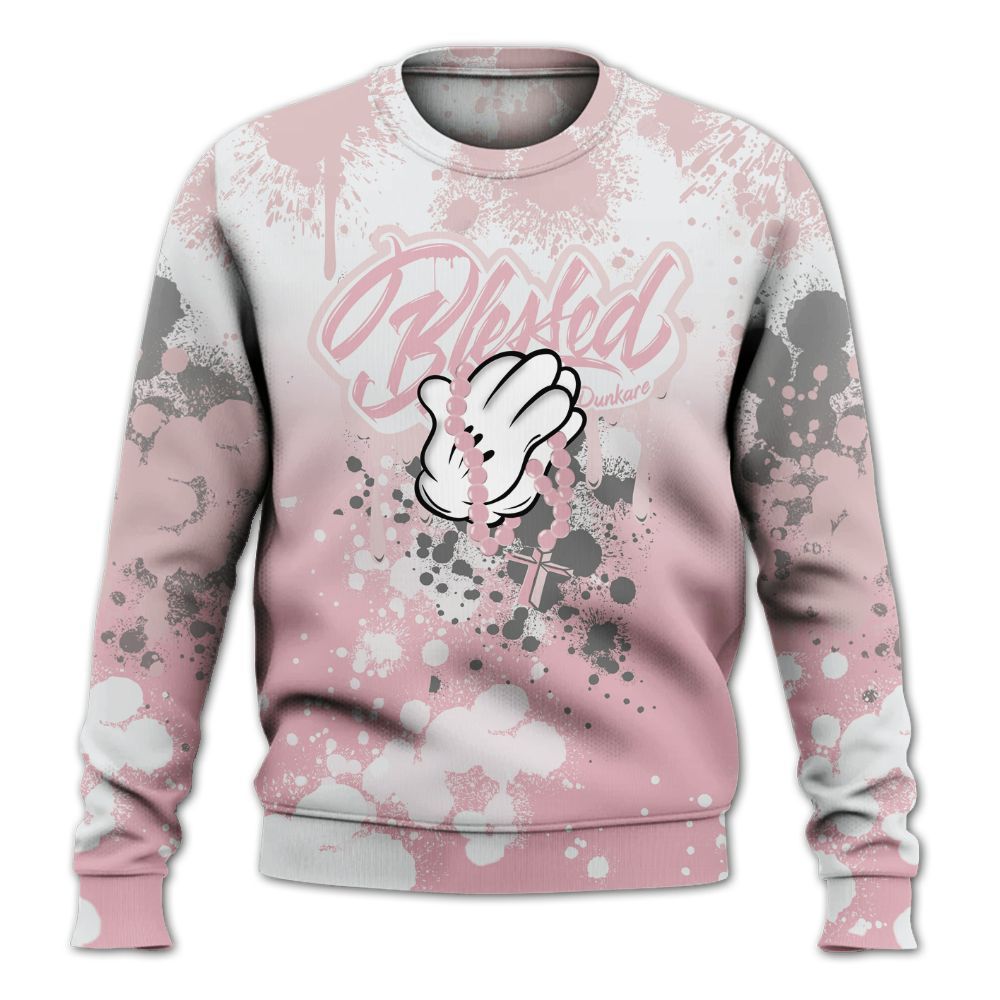 Sweatshirt To Match Air Max DN Pink Foam - God Blessed Ink Drip All Over Print