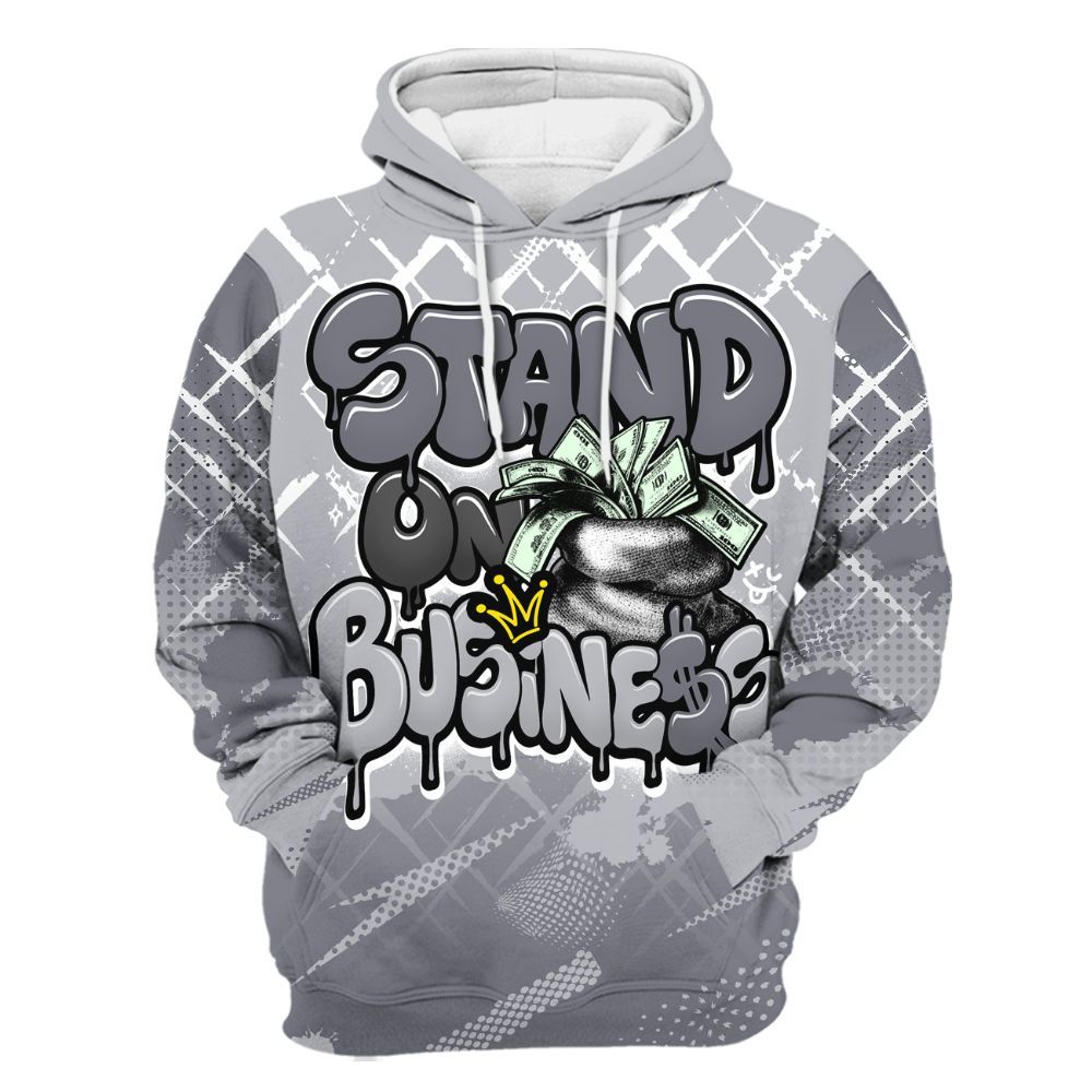 Hoodie To Match Low Cement Grey 11s - Halftone Stand Business Dripping All Over Print