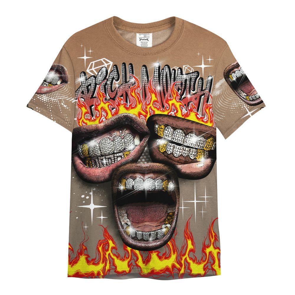 Shirt To Match Air Max Rocky Distressed - Rich Mouth Fire Rap Retro 90s All Over Print