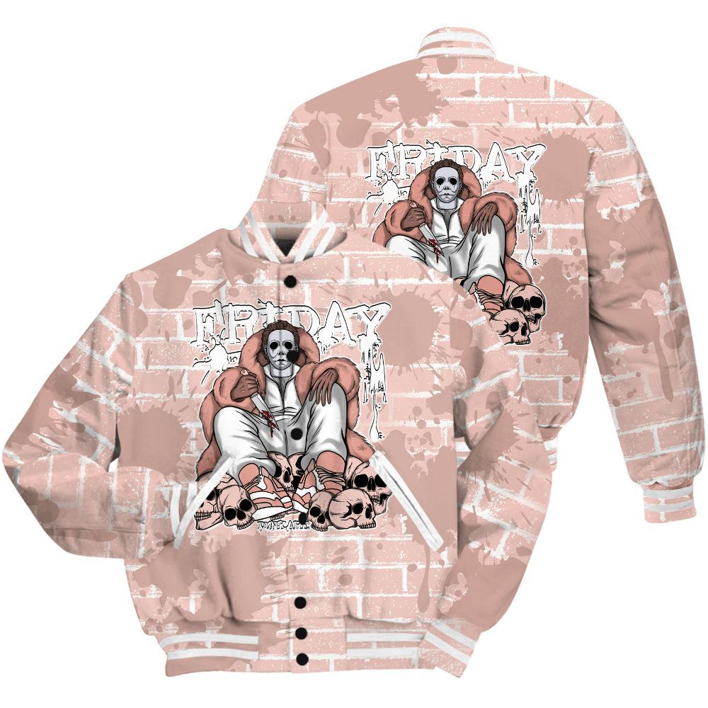 Varsity Jacket To Match Low Legend Pink 11s Shirt - Friday Brick All Over Print