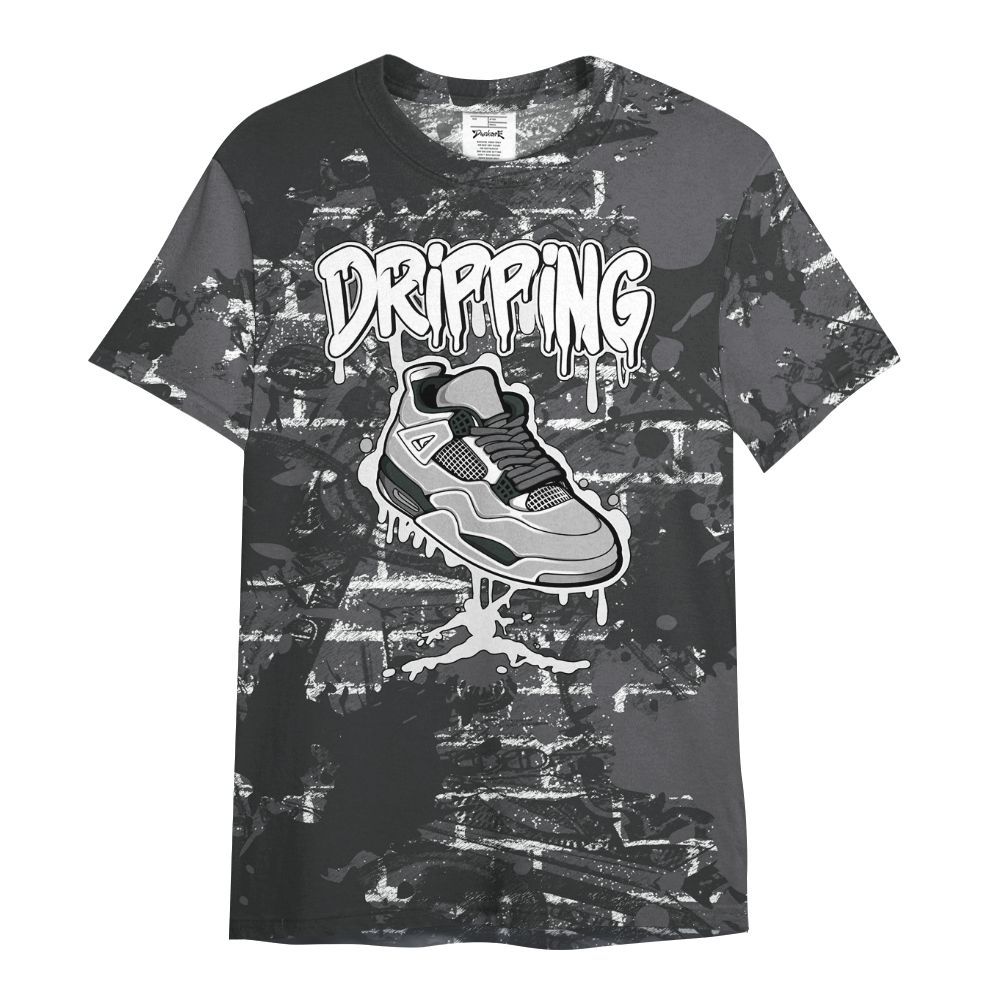 Shirt To Match White Thunder 4s - Dripping Shoe 4S Graphic Street Art All Over Print
