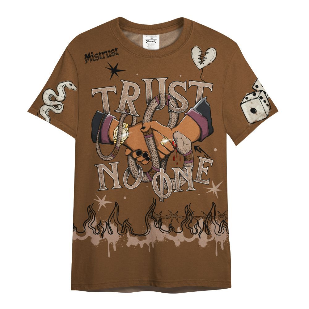 Shirt To Match Archaeo Brown 3s - Trust No One Snake-Bite Doodle Crayon All Over Print