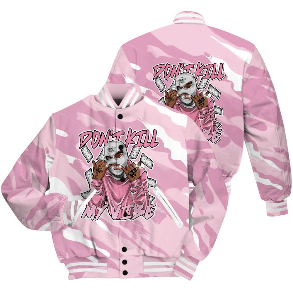 Varsity Jacket To Match Orchid 4s Shirt - Vibe.Unique Colored All Over Print