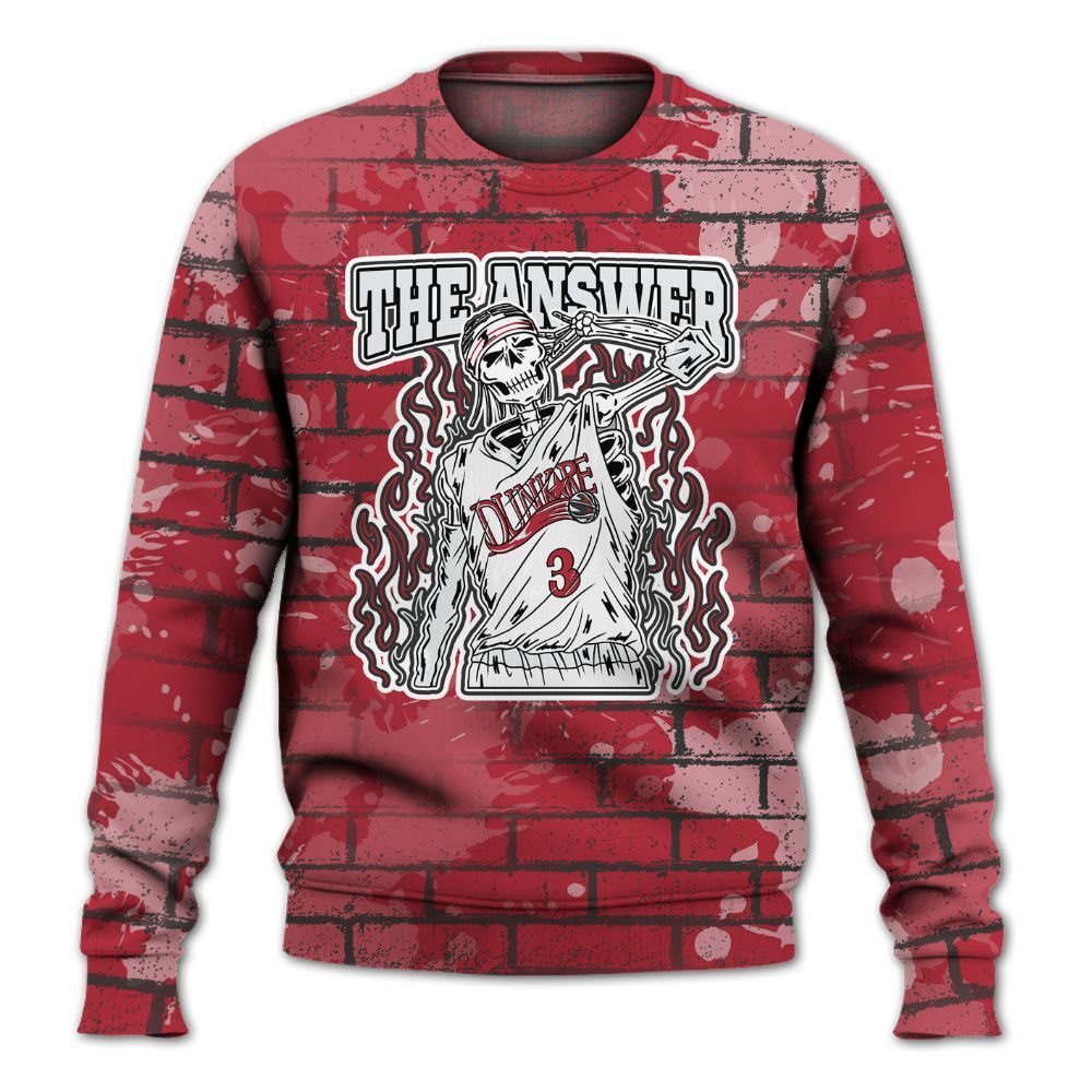 Sweatshirt To Match Black Toe 14s - Allen Answer Skeleton Brick All Over Print
