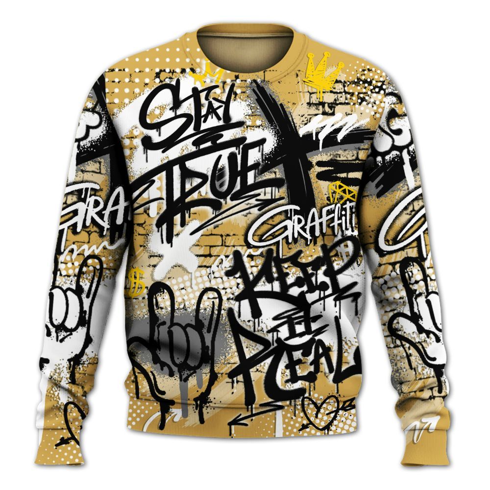 Sweatshirt To Match Retro Light Ginger 14s - True It Real Graffiti Streetwear All Over Print
