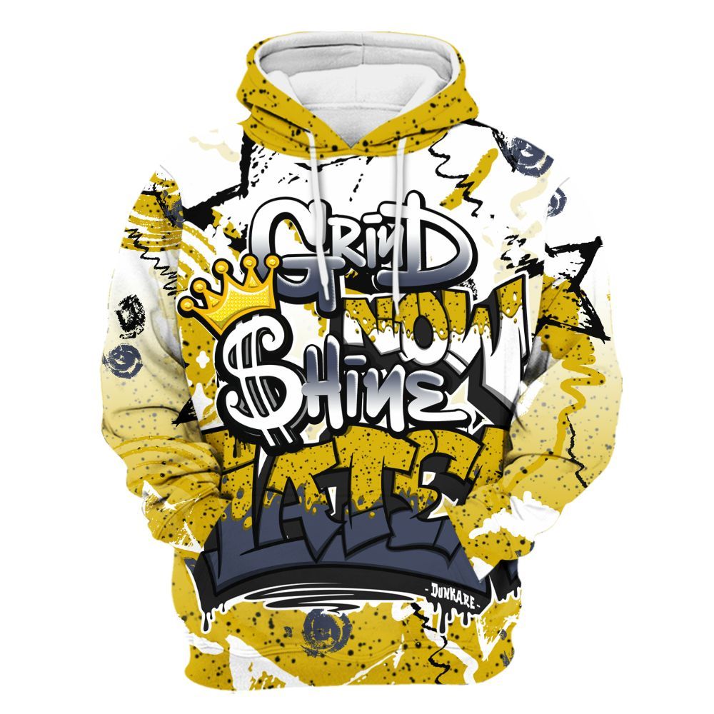 Hoodie To Match Retro Tour Yellow 2026 4s - Grind Shine Later Drip All Over Print