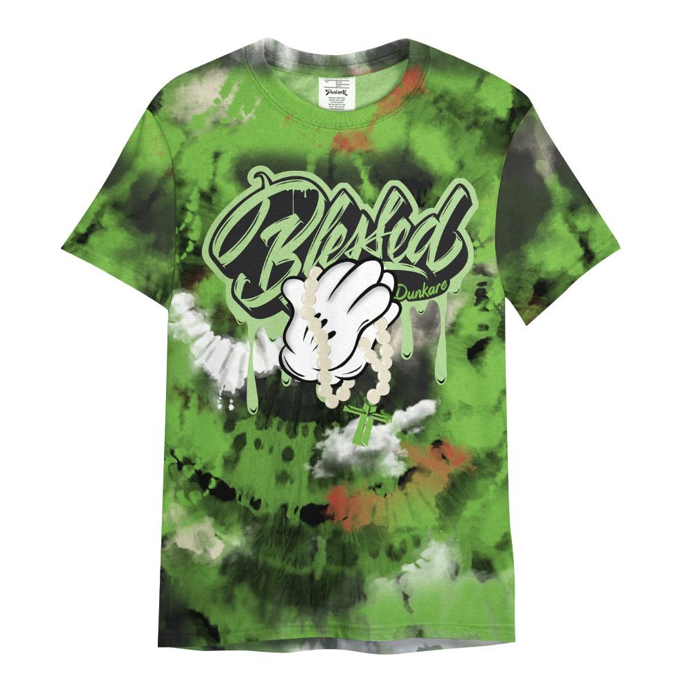 Shirt To Match Air Max Waffle SP Action Green - God Blessed Tie Dye All Over Print