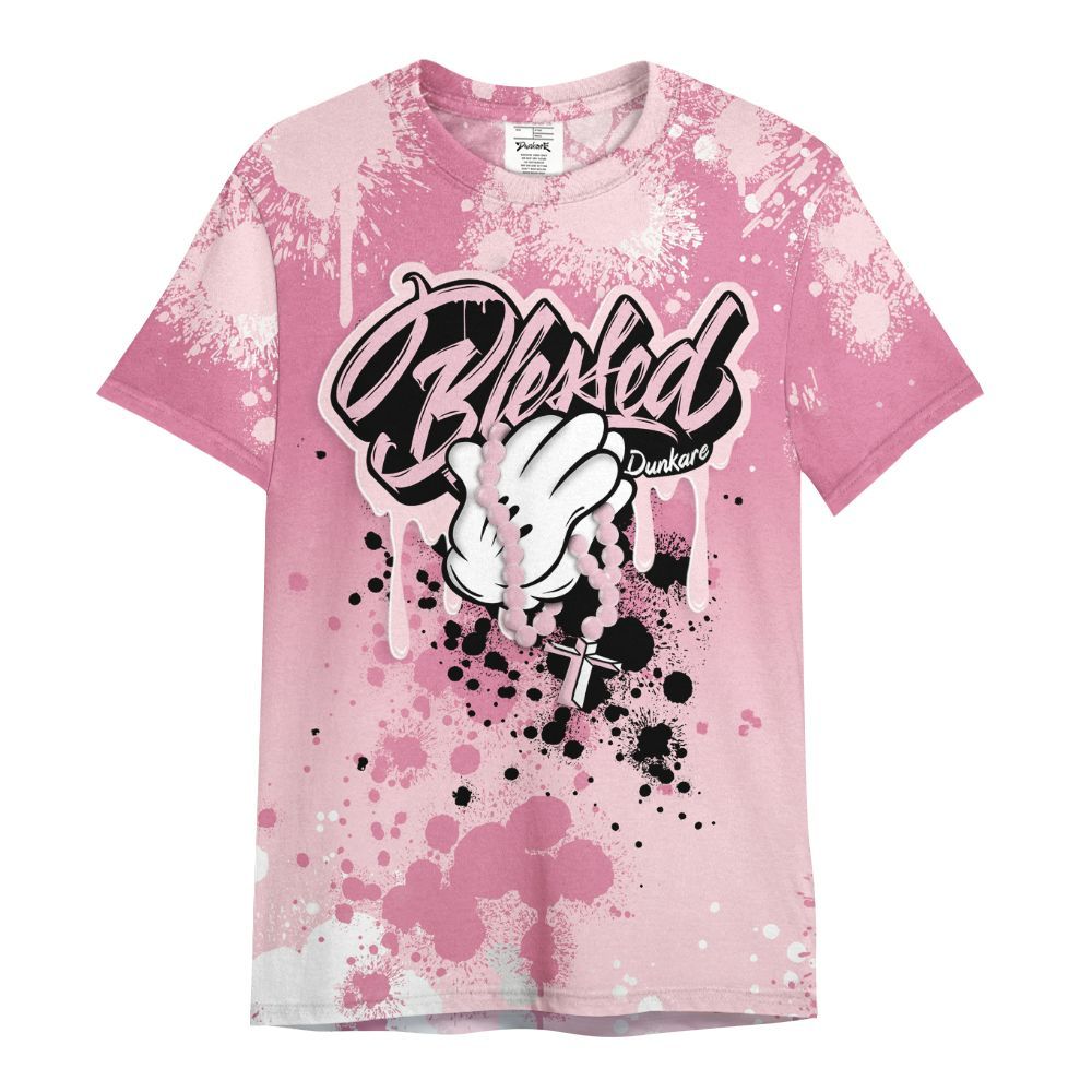 Shirt To Match GS Pearl Pink 12s Shirt, God Blessed Ink Drip All Over Print