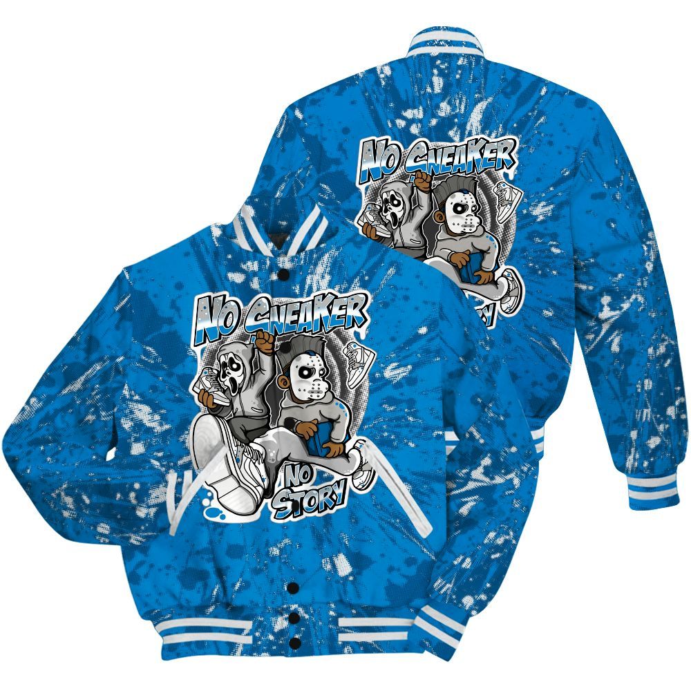 Varsity Jacket To Match Military Blue 4s Shirt - Sneakers Make Story Graphic Luxury All Over Print