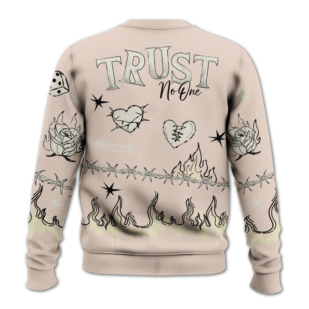 Sweatshirt To Match A Ma Maniere X Fossil Stone 4s - Trust No One Snake-Bite Doodle Crayon All Over Print