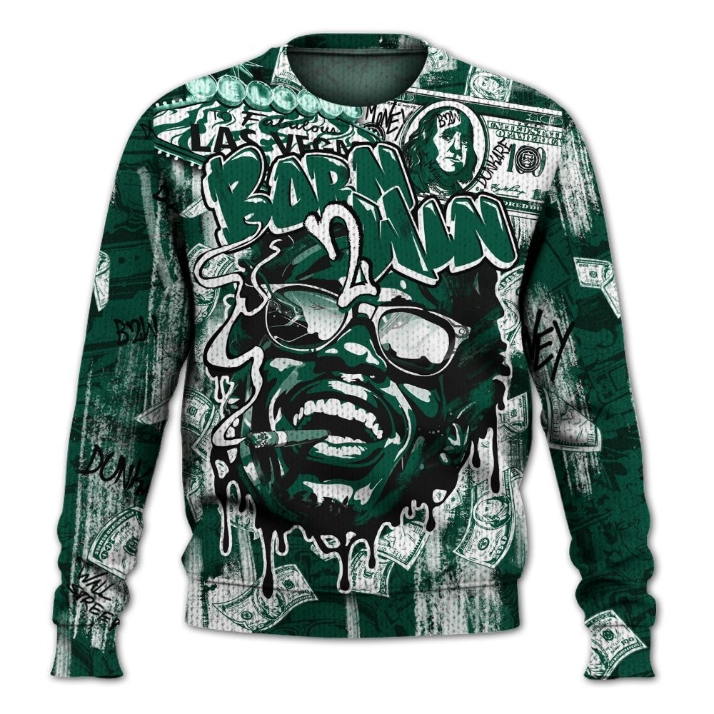 Knitted Sweater To Match Oxidized Green 4s - Born To Win Money