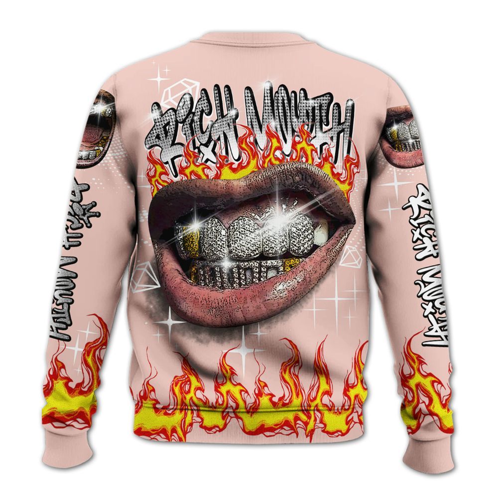 Sweatshirt To Match Low Legend Pink 11s - Rich Mouth Fire Rap Retro 90s All Over Print