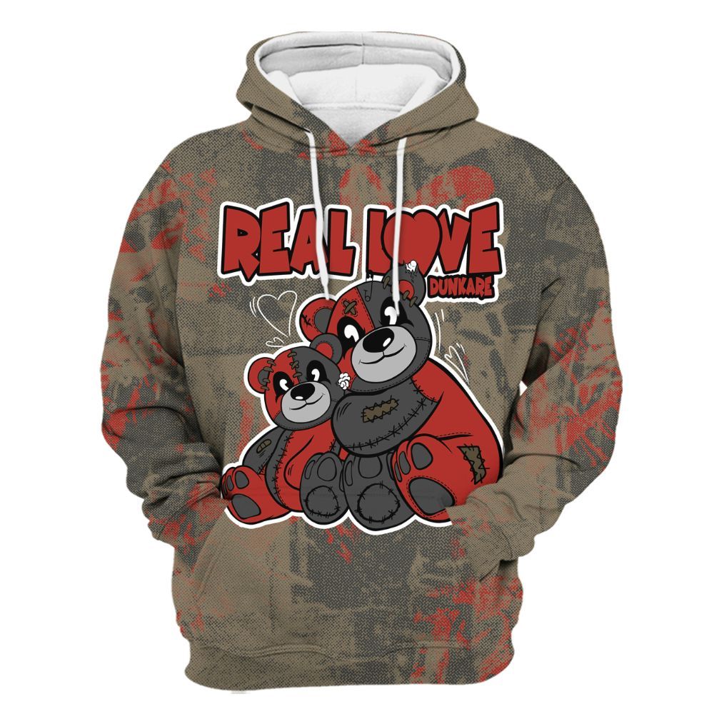 Hoodie To Match Olive 9s - Sincere Fondness Bear All Over Print