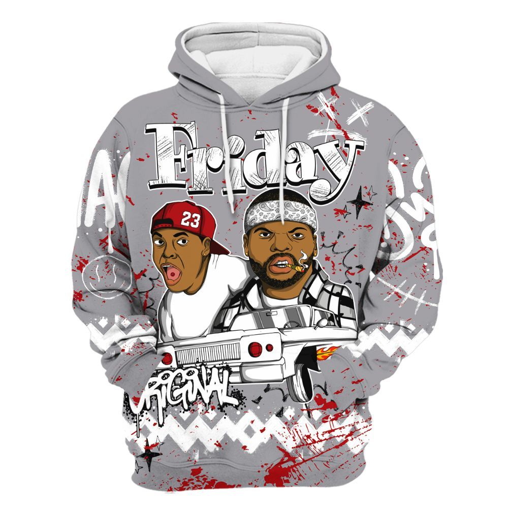 Hoodie To Match Cement Grey 3s - Friday Sneaker Crayon All Over Print
