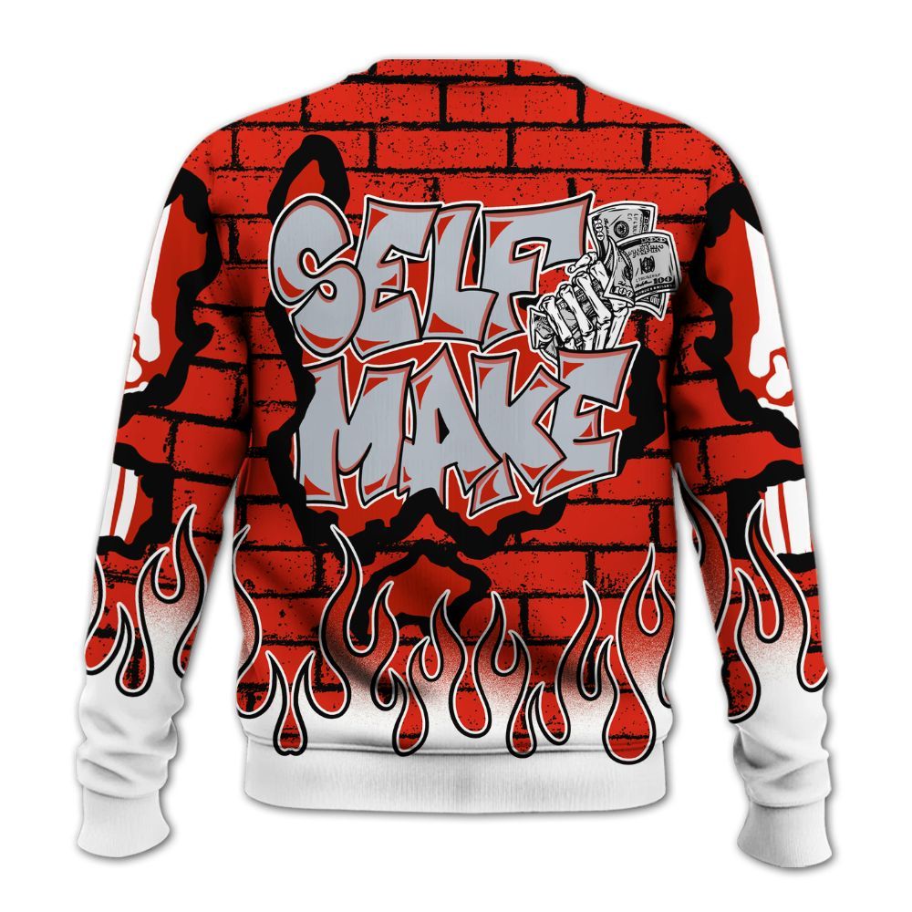 Sweatshirt To Match Retro Cherry 11s - Self Make Skeleton Crashed All Over Print