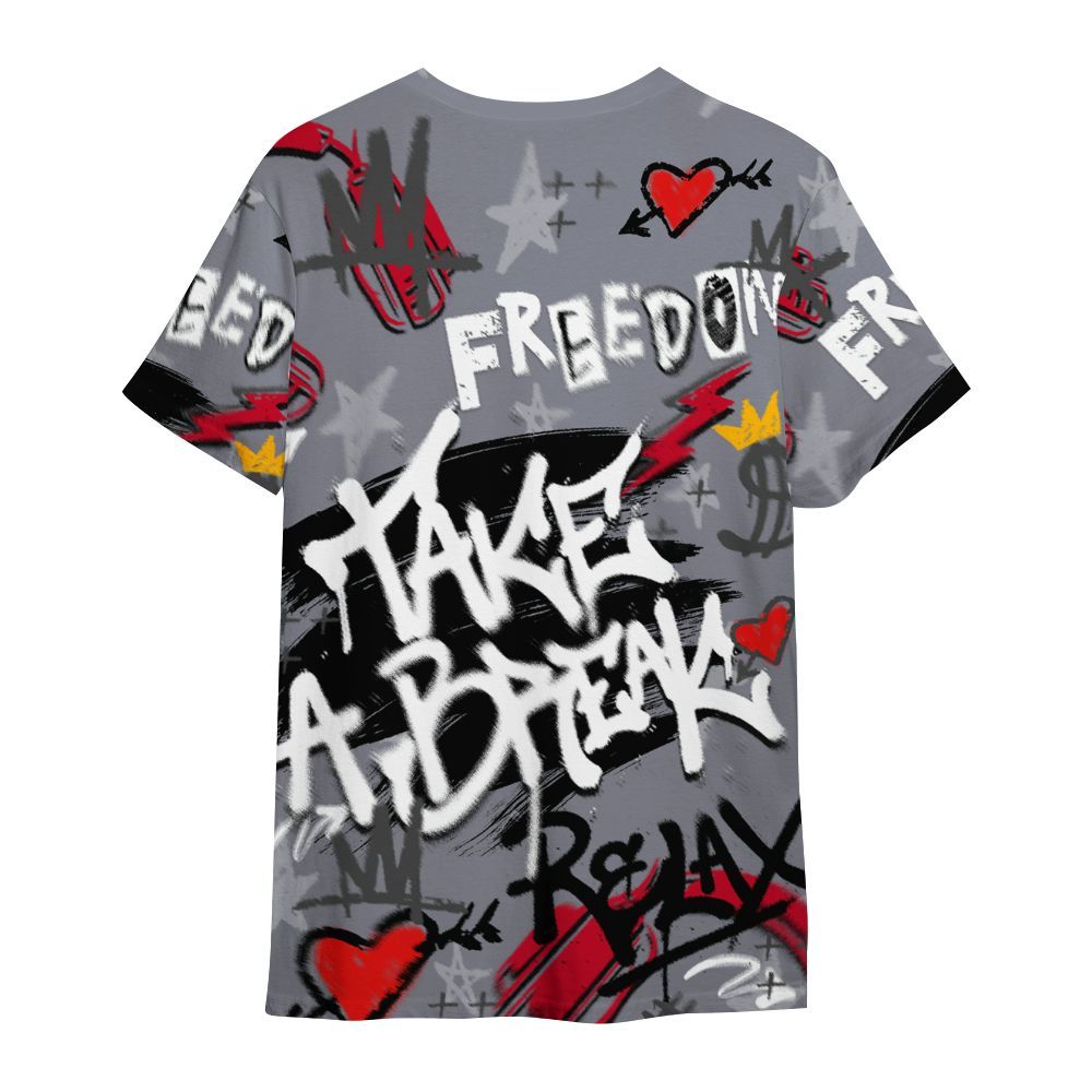 Shirt To Match Retro Black Flint 13s - Take Break Freedom Graffiti Streetwear All Over Print