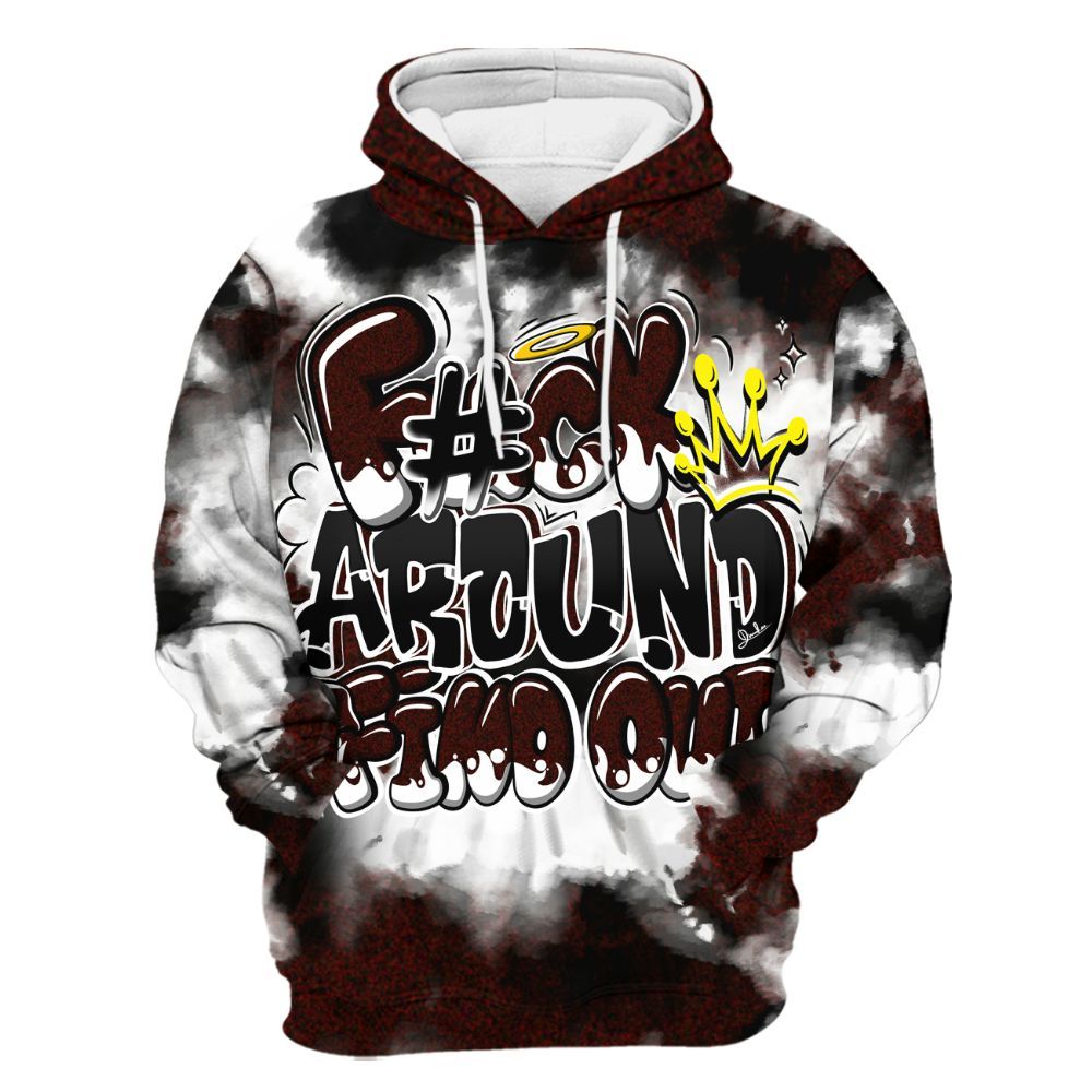 Hoodie To Match Air Force 1 Low Halloween Skull 2024 - Tie Dye FK Around Find Out All Over Print