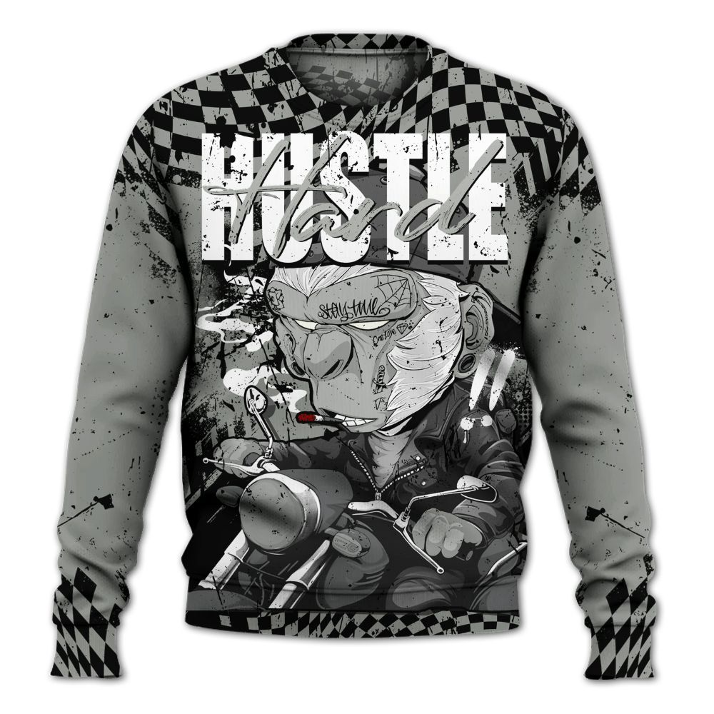 Sweatshirt To Match Paris Olympics 4s - Hustle Hard Monkey All Over Print