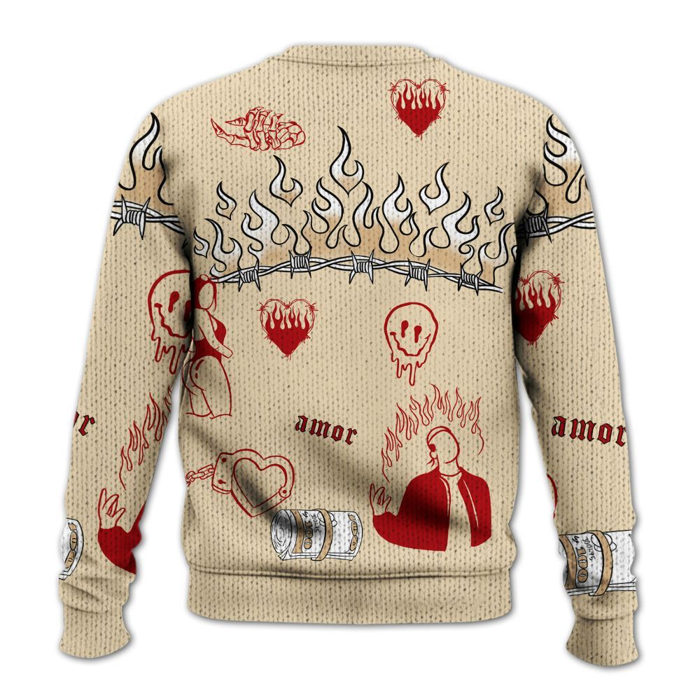 Knitted Sweater To Match Dunk Low Strawberry Waffle - Snake Trust No One