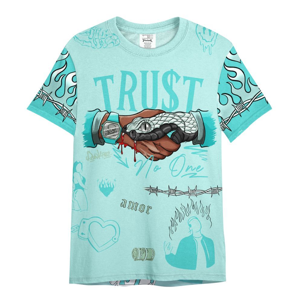 Shirt To Match Low OG Washed Teal 1s - Snake Trust No One All Over Print