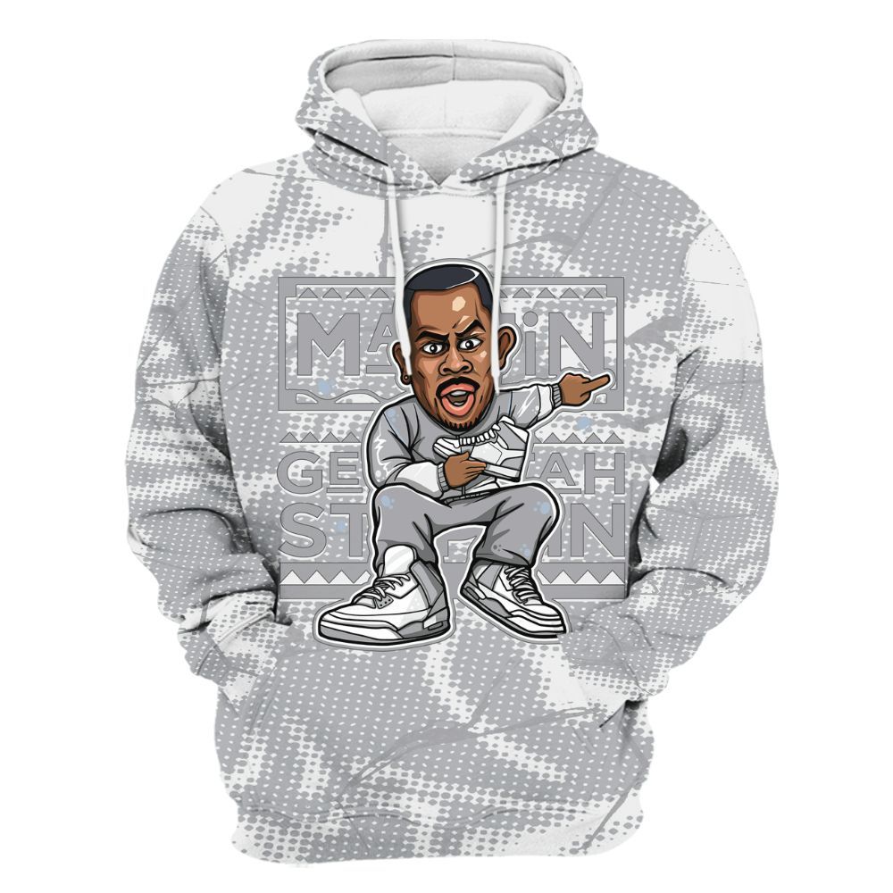 Hoodie To Match Low OG Wolf Grey 1s - Get Tag Sneakers Steppin' Graphic Crack All Over Print