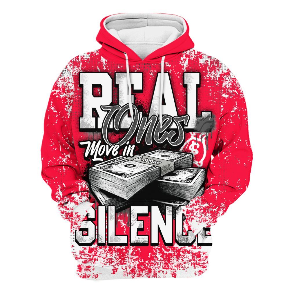 Hoodie To Match Retro Fire Red 3s - Move In Silence Money Street Retro All Over Print