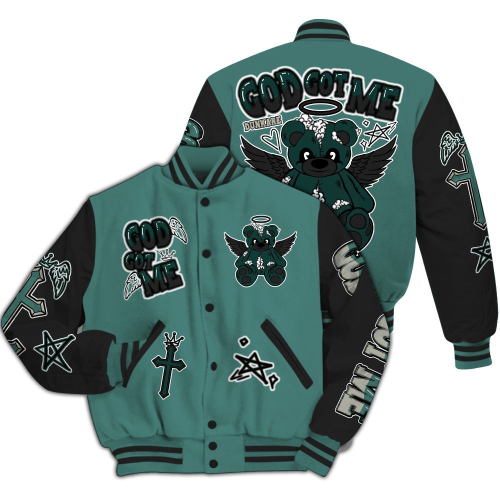 Varsity Jacket To Match Grandma's Driveway 4s - Gods Guides Me Bear All Over Print