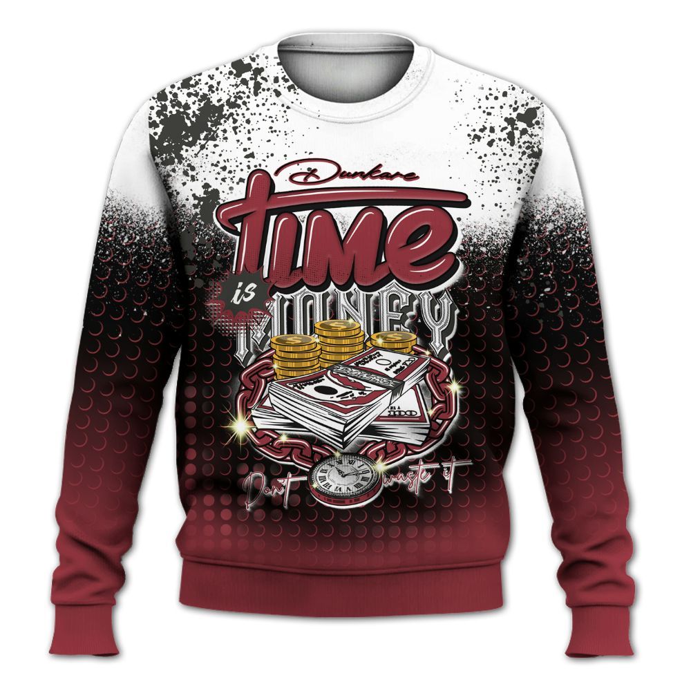Sweatshirt To Match Black Toe 14s - Halftone Time Is Money All Over Print