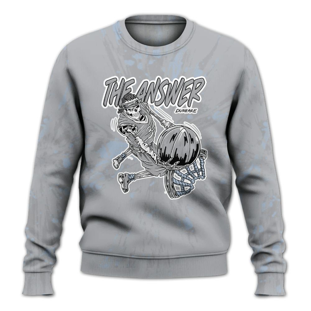 Sweatshirt To Match Low OG Wolf Grey 1s - The Answer Skeleton Luxury All Over Print