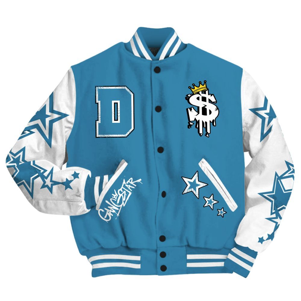 Varsity Jacket To Match High OG UNC Reimagined 1s - Lucky Money Paid In Full Retro All Over Print