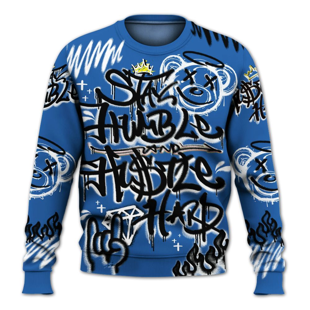 Sweatshirt To Match Brave Blue 13s - Humble Drip Streetwear Graffity All Over Print