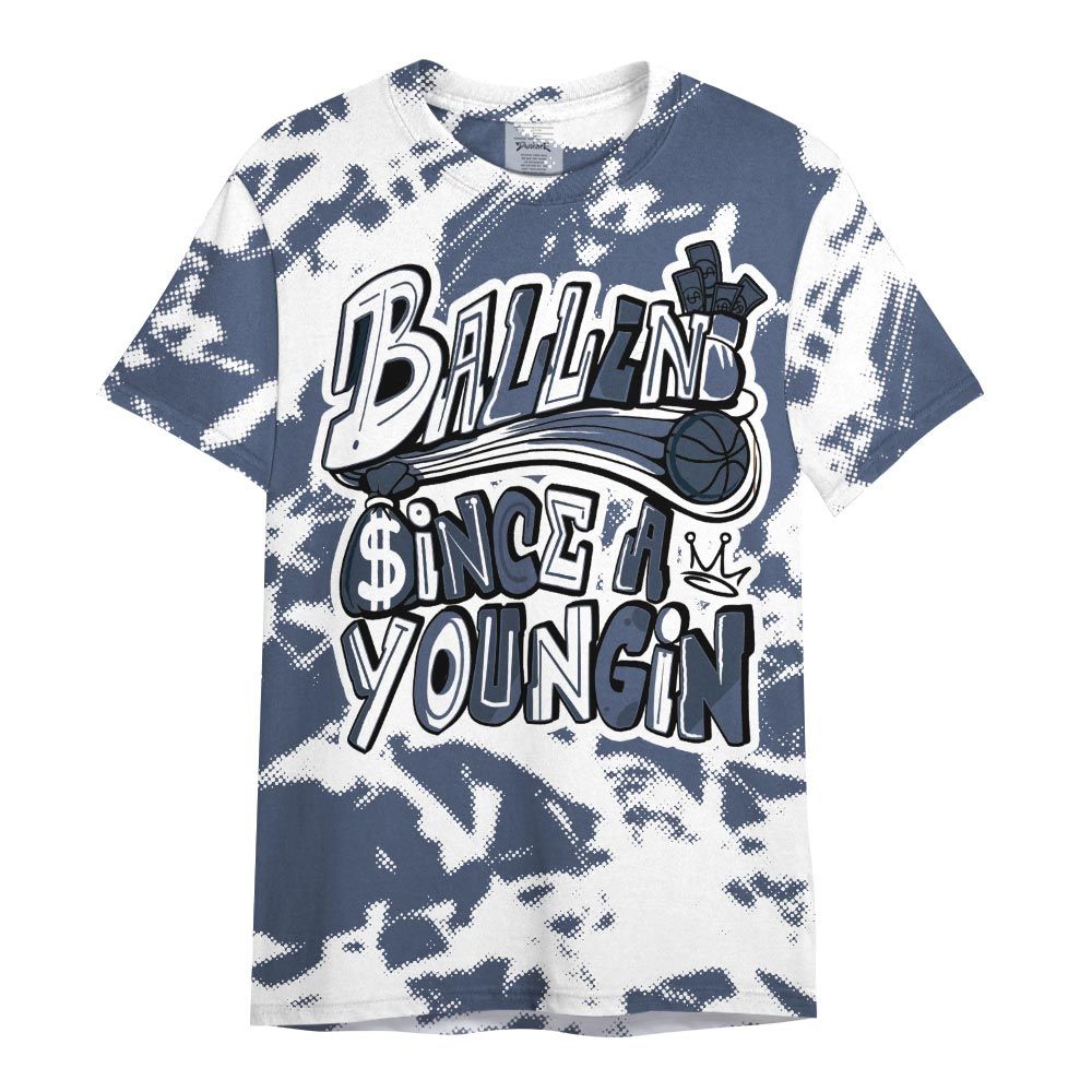Shirt To Match Low Diffused Blue 11s - Ballin' Since A Youngin Abstract Shirt Unisex