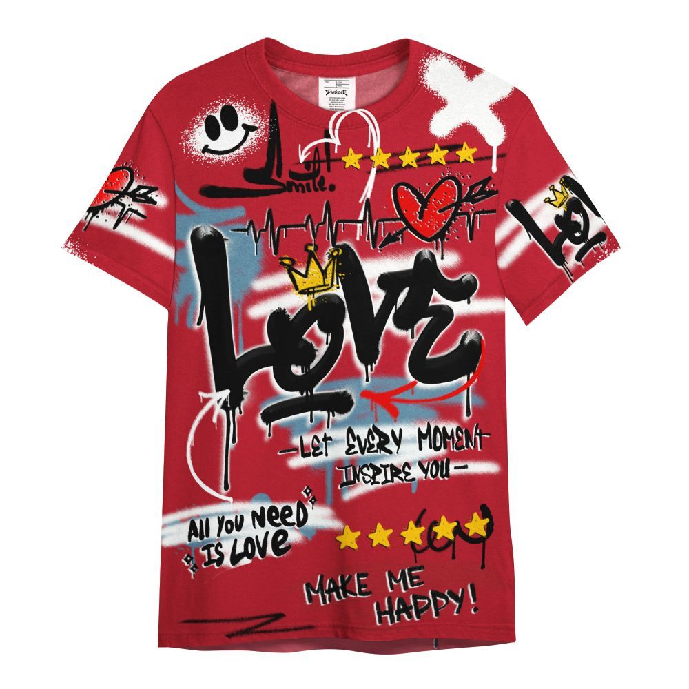 Shirt To Match Retro Raging Bull 5s - Happy Love Beats Graffiti Streetwear All Over Print