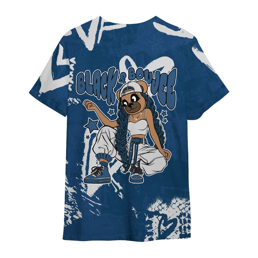 Shirt To Match High OG Midnight Navy 1s - Boujee Girls Bear Heart Grunge All Over Print