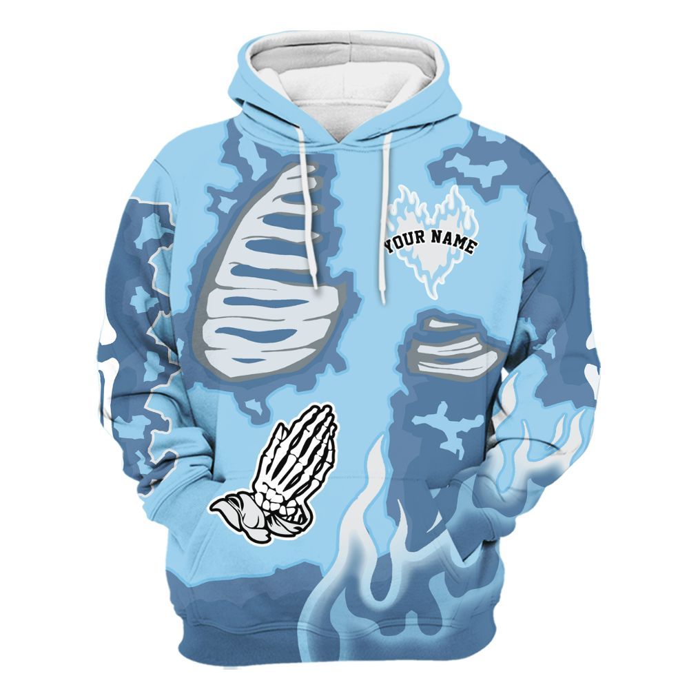 Hoodie To Match Legend Blue 11s - Dislike Us Graphic Burning Custom Name All Over Print