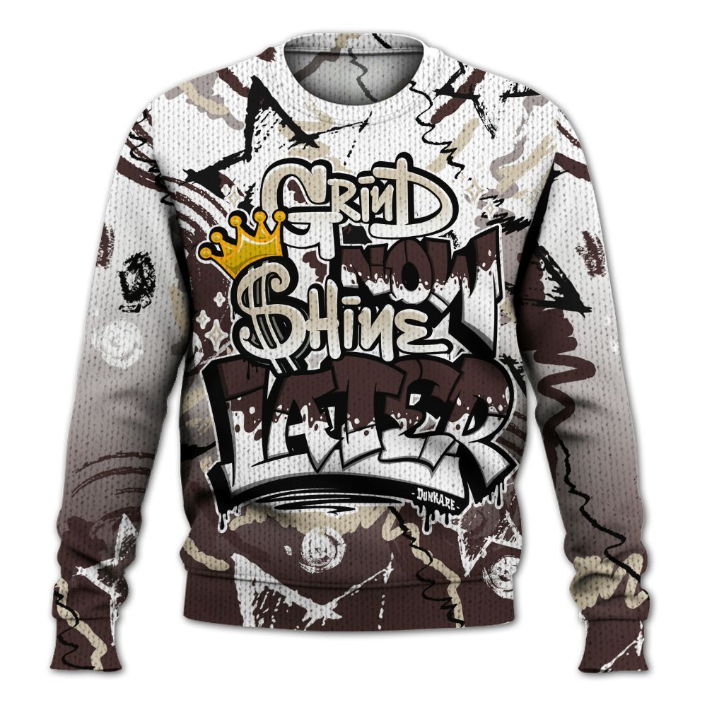 Knitted Sweater To Match Burgundy Crush 3s - Grind Shine Later Drip